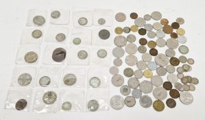Quantity of assorted British and other silver and mixed coinage