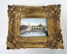 Grainger Lee & Co., (Worcester) porcelain topographical plaque, 19th century, inscribed in iron-