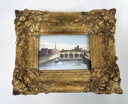 Grainger Lee & Co., (Worcester) porcelain topographical plaque, 19th century, inscribed in iron-
