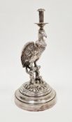 19th century silver-plated model of an eagle by William Wheatcroft Harrison & Co, cast perched on