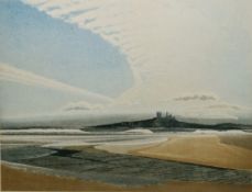Michael Fairclough (b.1940)  Limited edition etching  Dunstanburgh, signed in pencil and numbered