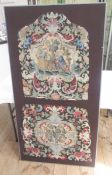 Early 18th century needlepoint and grospoint, the first one showing figures at a well, perhaps the