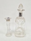 George V silver-mounted decanter by Walker & Hall, Sheffield 1930, with shaped cut glass body and