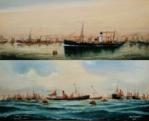 J. Arnold (19th/20th century) Watercolour Pair of maritime watercolours, 