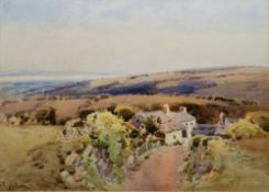 Frederick Tucker (act.1860-1935)  Watercolour  Country house on the Solway Firth, unsigned, 24cm x