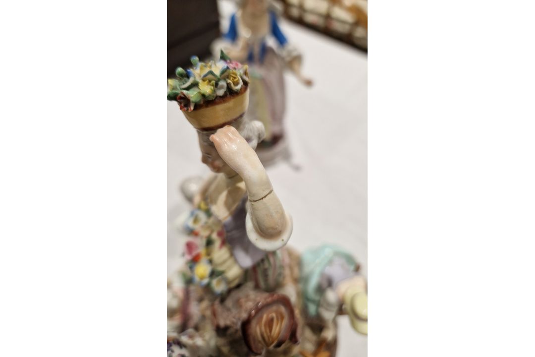 Collection of continental porcelain figures, groups and candlestick groups, late 19th century, - Image 9 of 23