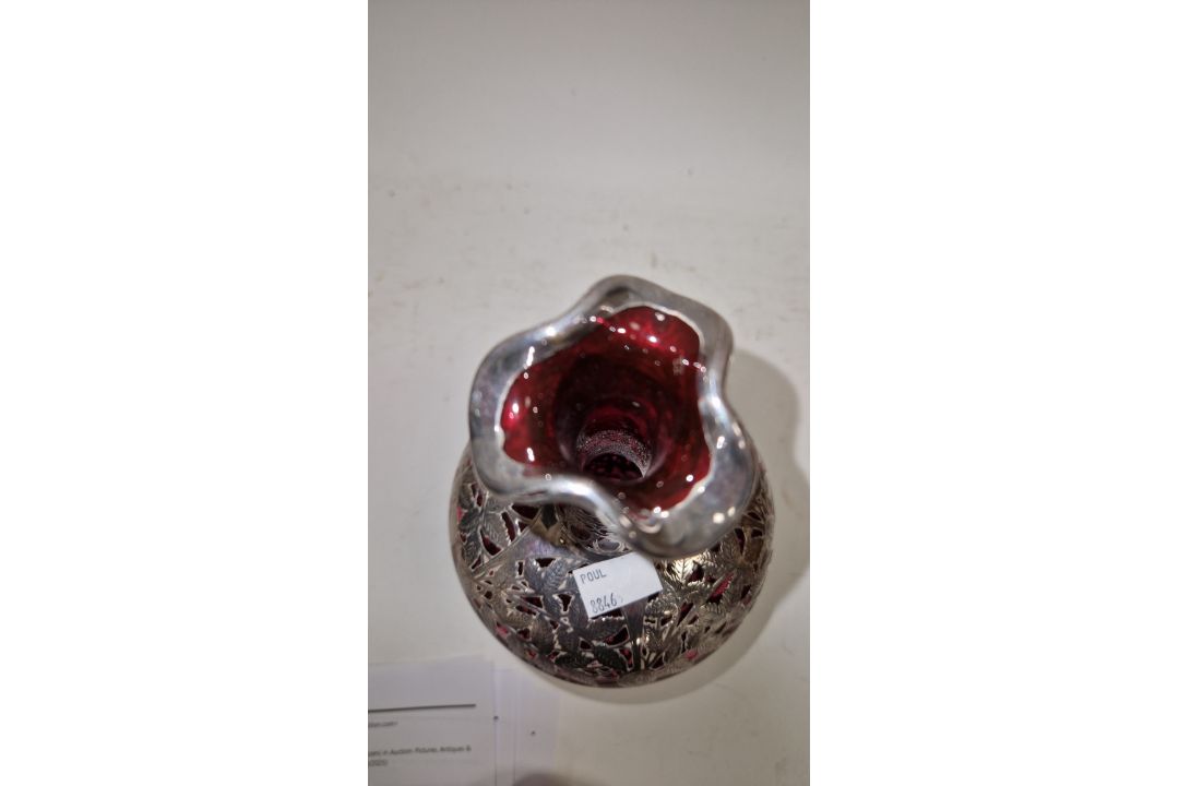 Pair of Victorian silver overlaid ruby glass decanters and stoppers, Birmingham 1900, maker's name - Image 17 of 72