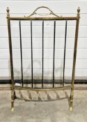 Late 19th/early 20th century brass and glass firescreen with six leaded and bevel edged glass