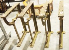 Vintage cast iron wall-mounting workbench supports, 75cm high x 57cm deep (4)