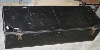 Early 20th century black painted metal trunk
