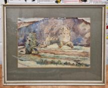 Box of oil on panel, watercolour and prints of landscapes, early 20th century and later including