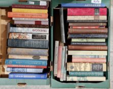 Two boxes of books including Life on the Mississippi, Mark Twain, The Witches of Salem, The