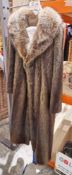 Vintage fur coat, full length, possibly beaver with a racoon collar Condition Report Appears in good