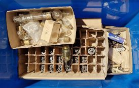 Quantity of loose and boxed with dividers electronic tube valves including Tongsram PCF802,