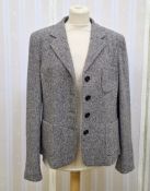 Max Mara grey tweed jacket, side pockets (moth damage to the lining)