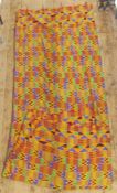 West African Kente cloth made of wool, 184 x 270cm approx, and a quantity of linen Kente cloth
