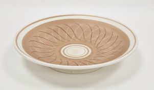 Large Poole pottery Freeform bowl in the 'PRB' pattern, stamped and numbered 920 to base, diameter