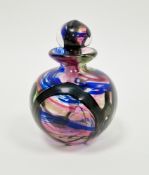 Norman Stuart Clarke (b.1944), a studio glass perfume bottle with stopper/dabber, decorated with