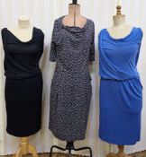 Paul Smith wool draped dress in blue with draped bodice, sleeveless, Paul Smith  similar in black