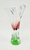 Josef Hospodka (1923-1989) for Chribska Sklarna, Czechoslovakia, a 1960's cased glass vase of pulled