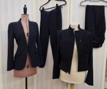 Alexander McQueen black crepe jacket  with double pleat at the back, shawl collar, single button