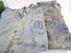 'Hollywood' tie-die denim jacket size large, a pair of Hollywood distressed jeans size large, a blue