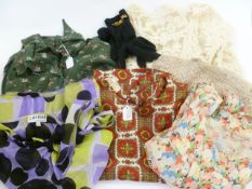 Quantity of 1970's tops and blouses to include Wallis, Jeff Banks, Arthur Linney and a cream silk