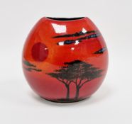 Poole Pottery purse vase, 'African Sky' pattern, factory marks to base, 18.5cm high Condition Report