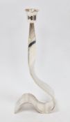 Guido Niest, an Italian silver plated cobra candlestick, 30 cm high, and 10 silver plated napkin