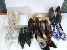Assorted mid-century and earlier shoes, mens and ladies to include Patrick Cox 'Wannabe'  stack-