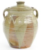 Svend Bayer (b.1946) for Wenford Bridge pottery, glazed studio pottery lidded vessel, twin