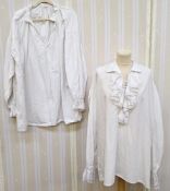 Four white 18th century-style gent's shirts, one labelled Tiger (think Ross Poldark!)  (4)