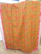 Two pairs of linen curtains, Warners 'Garden of Tranquility Shenhu', lined, 304.48cm wide x 228.