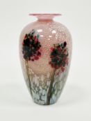 Jonathan Harris - A contemporary studio glass vase, of shouldered ovoid form with flared flat rim,