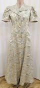 1920's dressing gown/housecoat, silk Chinese design, quilted collar, quilted cuffs to the puff