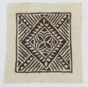 Papua New Guinea tapa - bark cloth, three pieces, small piece 37 x 40.5 approx, medium piece 98 x