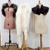 Vintage white fox long stole and a 1940's fox cape (2)