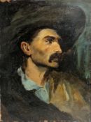 Edward Russell (Late 19th century) Watercolour and white bodycolour  Portrait of a fisherman, titled