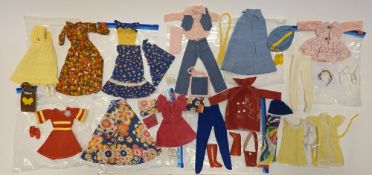 Collection of Pedigree Sindy outfits, all circa 1970's, including fashion free, shiny shopper,