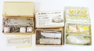 Three model kits to include GS Models 1932 Double Deck bus kit, Pirate models 