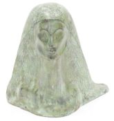 Mitchell Cleal, Workshop of Wales stoneware head and shoulders sculpture of a young woman with a