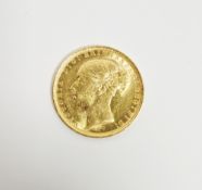 Victoria young head 1886 circulated full sovereign, Sydney