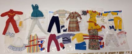 Collection of Pedigree Sindy outfits, all circa 1980's, including warm n cosy, highland fling,