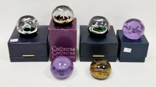 Six Caithness glass paperweights, some limited editions and with original boxes (6)