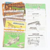 Meccano instructions to include No.1a, 2a, 3, 4a, 7 and 8, 4, 6, 0, 3a, Meccano leaflets No.15, 6,