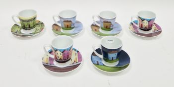 Royal Worcester Paul Horton designed coffee-service in Days of Summer, Under the Rainbow, Silent