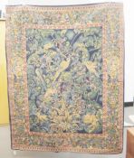 French wall tapestry having a Renaissance ' Aristolochia Leaves 'design with birds, 163cm x 126cm