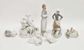 Group of Lladro, Nao and continental porcelain, 20th century, printed blue and incised marks,