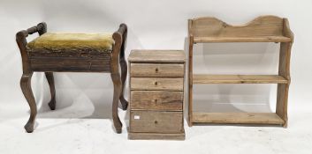 Early 20th century pine table top cabinet of four graduated drawers, 44cm high x 30cm wide