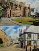 Ian King (20th century) Watercolour View of Brewhouse Yard Museum, Nottingham, signed lower left,